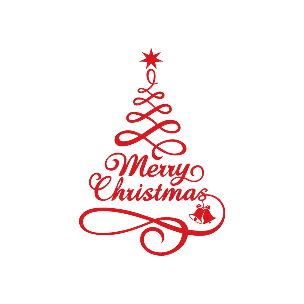 Красный Christmas Tree Window Vinyl Wall Stickers Home Decorations Gifts - Цвет: Красный