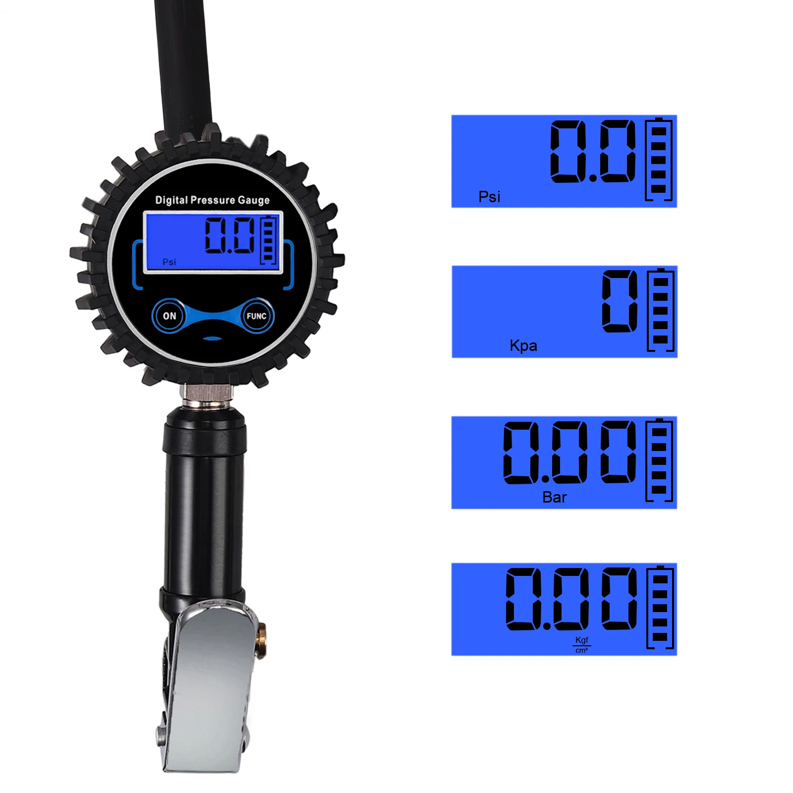 Neoteck 0-200psi датчик давления в шинах с 4 колпачки клапана для шин резиновый шланг США