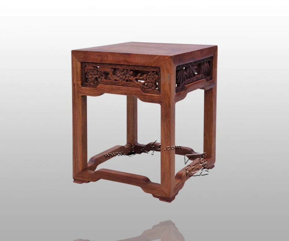 Бирма стул из розового дерева с тонкой гравировкой сосны бамбука сливы и орхидеи