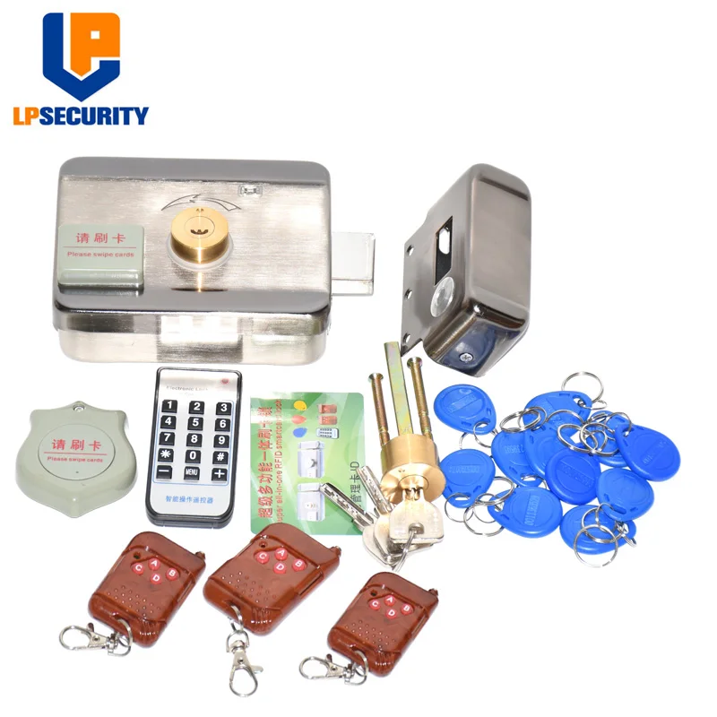 kit7 Электронный RFID дверной замок для ворот/умный электрический ударный замок магнитный индукционный дверной вход система контроля доступа y 15 метки Пульты ДУ - Цвет: kit7