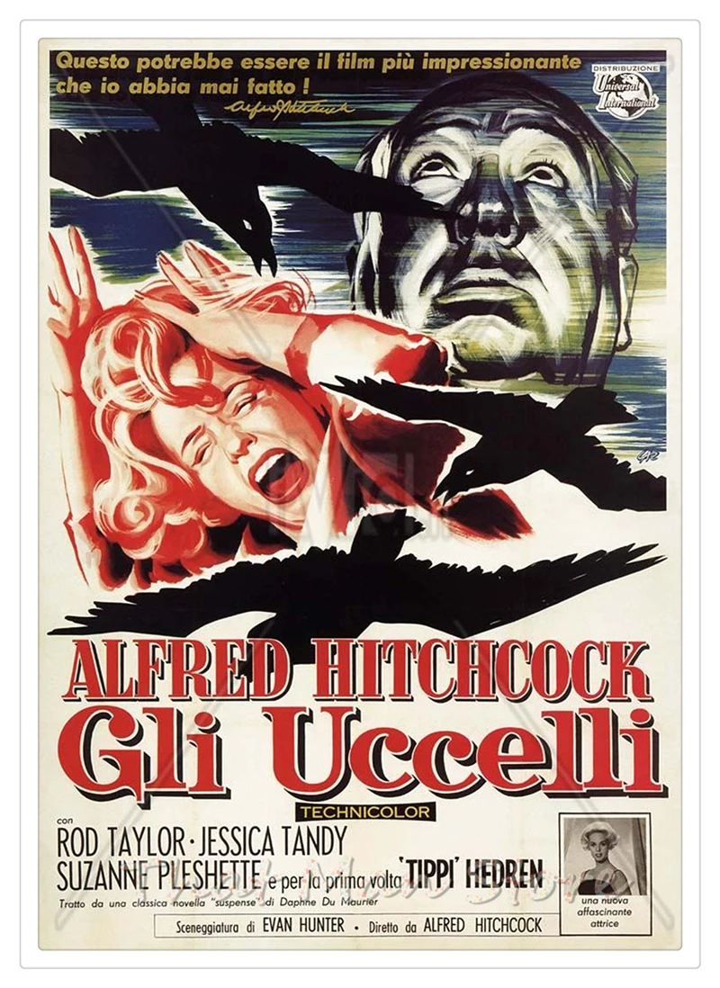 Psycho Notorious North by Northwest Hitchcock украшение для дома белая крафт-бумага фильм плакат рисунок наклейки на стену