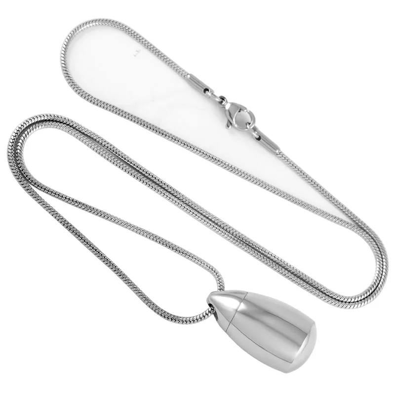 

IJD9134 Water Drop Stainless Steel Cremation locket Necklace Hold Funeral Ashes Keepsake memorial Urn Pendant For Women Men