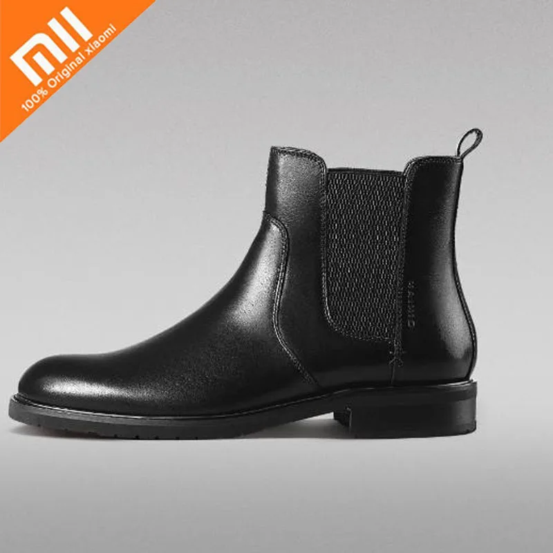 Мужские классические ботинки челси из телячьей кожи xiaomi мягкие эластичные