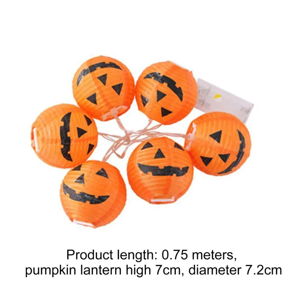 6 Led Lights Halloween Pumpkin Lanterns Grimace Atmosphere Battery Box Decorative Light String | Лампы и освещение
