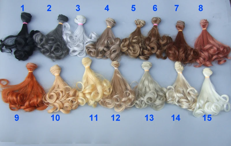 Бесплатная доставка оптовая продажа 15 см коричневые кукольные парики кофе/SD