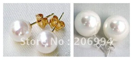 Новое поступление заводская цена изысканные серьги с белым жемчугом 12 мм 2