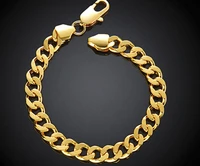 heavy massive stamped yellow gold filled mens womens bracelet chain cuban link jewelry 20cm