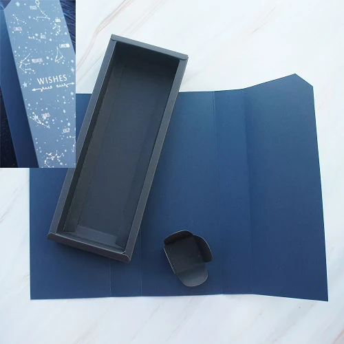 all blue star box 24*9*3,5 см, 10 комплектов, глубокий сапфир, синий, красный, бумажная коробка для шоколада, Валентина, Рождество, день рождения, подарки, упаковка, коробки для хранения - Цвет: all blue star box