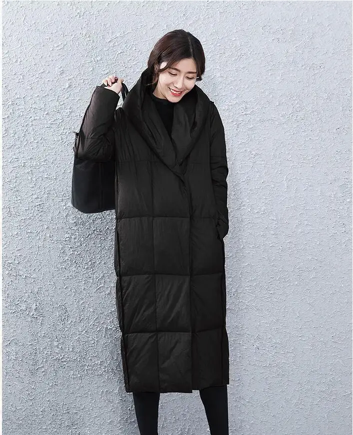 

2016 New Design Long Down Coat Jacket Winter Goose Coat Thick Women Down Coat With Big Collar Hood