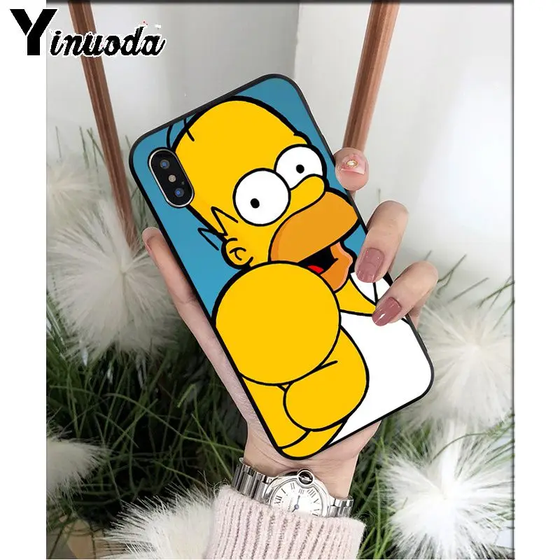 Yinuoda Забавный мультфильм Симпсон аниме мягкий, силиконовый, из ТПУ чехол для телефона Apple iPhone 8 7 6S Plus X XS MAX 5 5S SE XR чехол