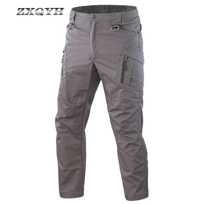 

ZXQYH Summer IX9 Men Tactical Pants Waterproof Quick Drying Pants Military Hiking Trousers Cargo Multi Pockets Camouflage Pants