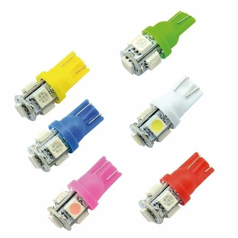 

20 шт., разноцветные Автомобильные светодиодные лампы T10 W5W 194 5 SMD 5050