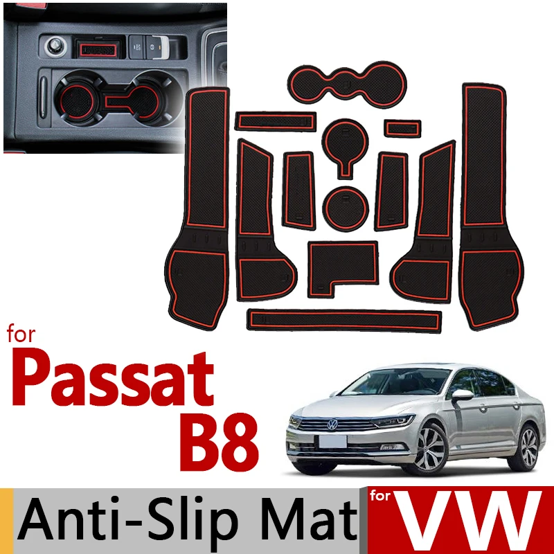 Для VW Passat B8 противоскользящая резиновая чашка подушка дверной паз коврик 13