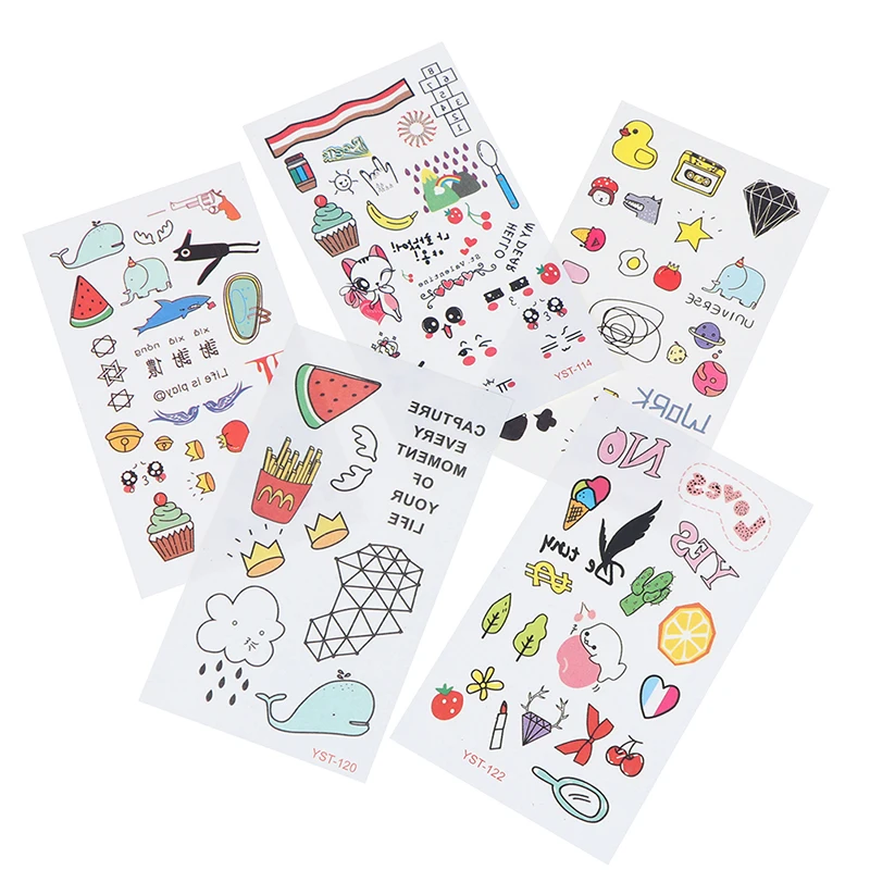

10 Sheets Random Cute Kids Temporary Tattoo Inspired Body Makeup Sticker Tattoos