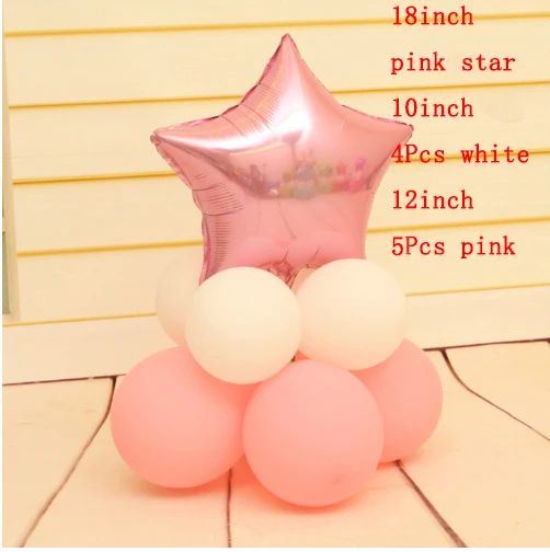 9 шт./лот 18 дюймов розовые золотые мятные Звездные фольгированные шары с 10