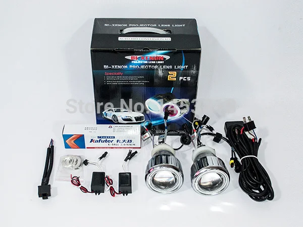 Автомобильный HID объектив 2.5HQC 2 5 дюйма проектор H7 H4 H1 9005 9006 8000K 6000K CCFL двойной