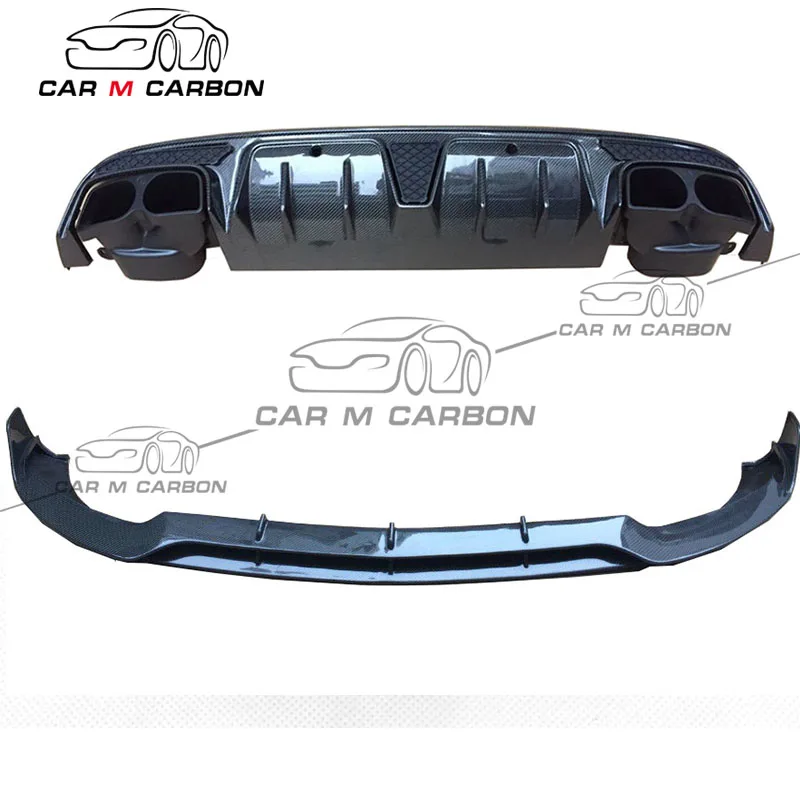 W205 C63 части из углеродного волокна подходят для W205 C63 C63S подтяжка лица к B650 углеродное волокно передняя губа/задний диффузор/заднее крыло и глушитель