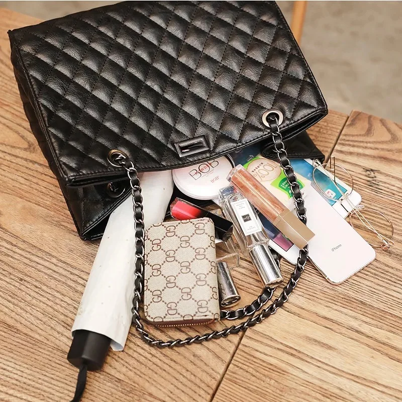 2019 модная большая женская Дорожная сумка на плечо стеганая из искусственной кожи