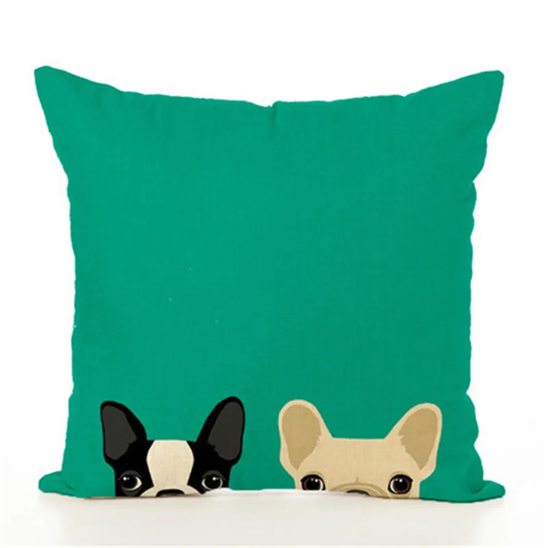 Квадратный 18 &quotс принтом&quot Французский Бульдог &quotДекоративный Диван Подушка