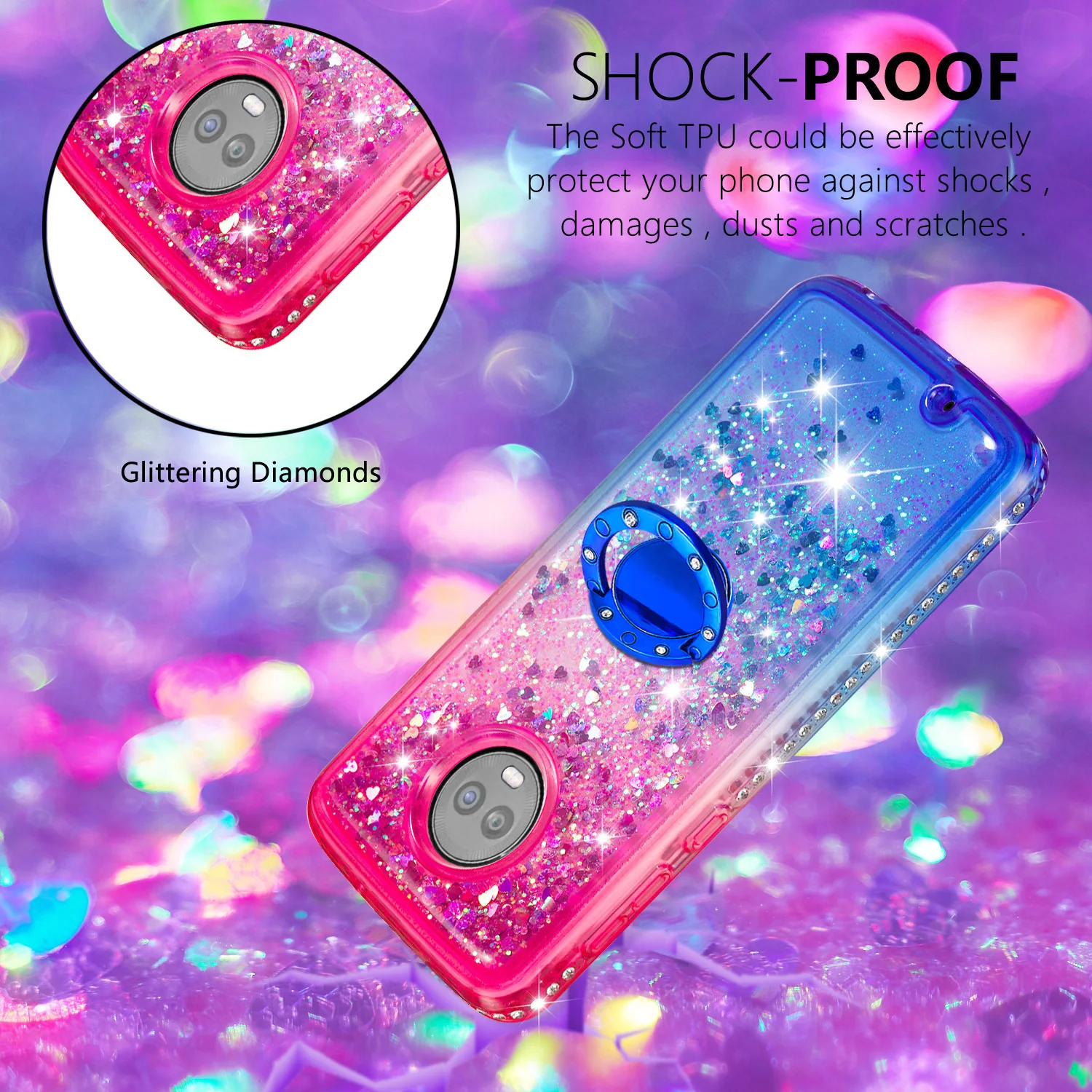 Quicksand bling Phone Case For Motorola Moto G6 Cover TPU Back 1S 5.7" |
