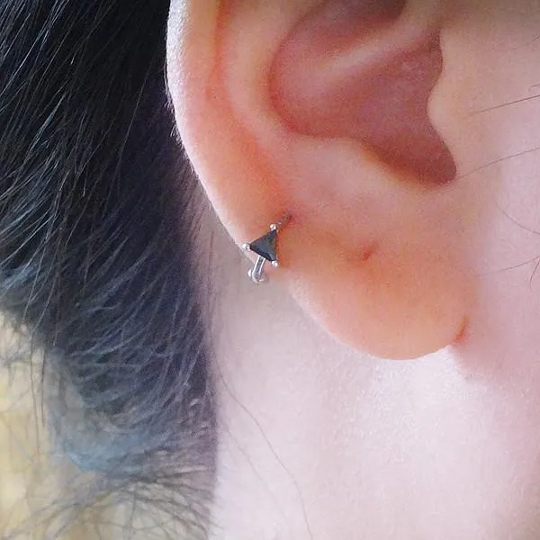 Серьги из серебра 925 пробы модные треугольные маленькие серьги с пряжкой для ушей