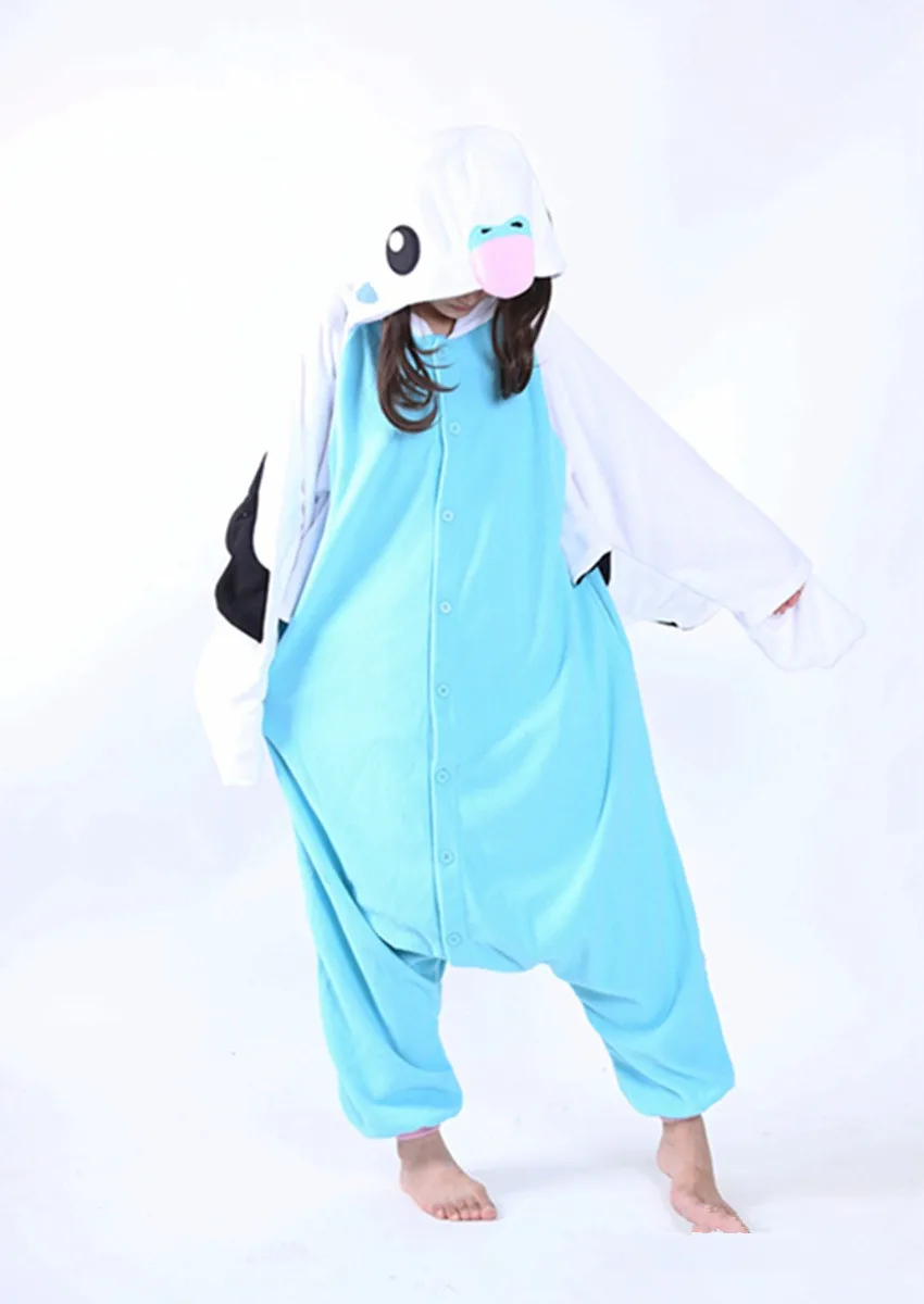 Милые аниме Мультяшные птицы Попугай Орел Onesie Хэллоуин косплей животные Зеленый/Синий Макау взрослые мужские пижамы комбинезон