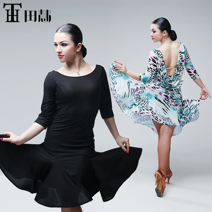 

Сексуальное платье для латинских танцев, платье для сальсы на кольцах, платья для соревнований для латинских танцев, одежда для бальных тан...