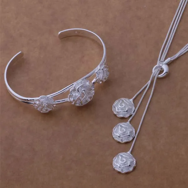 Оптовая продажа высокое качество серебряные ювелирные изделия ожерелье браслет