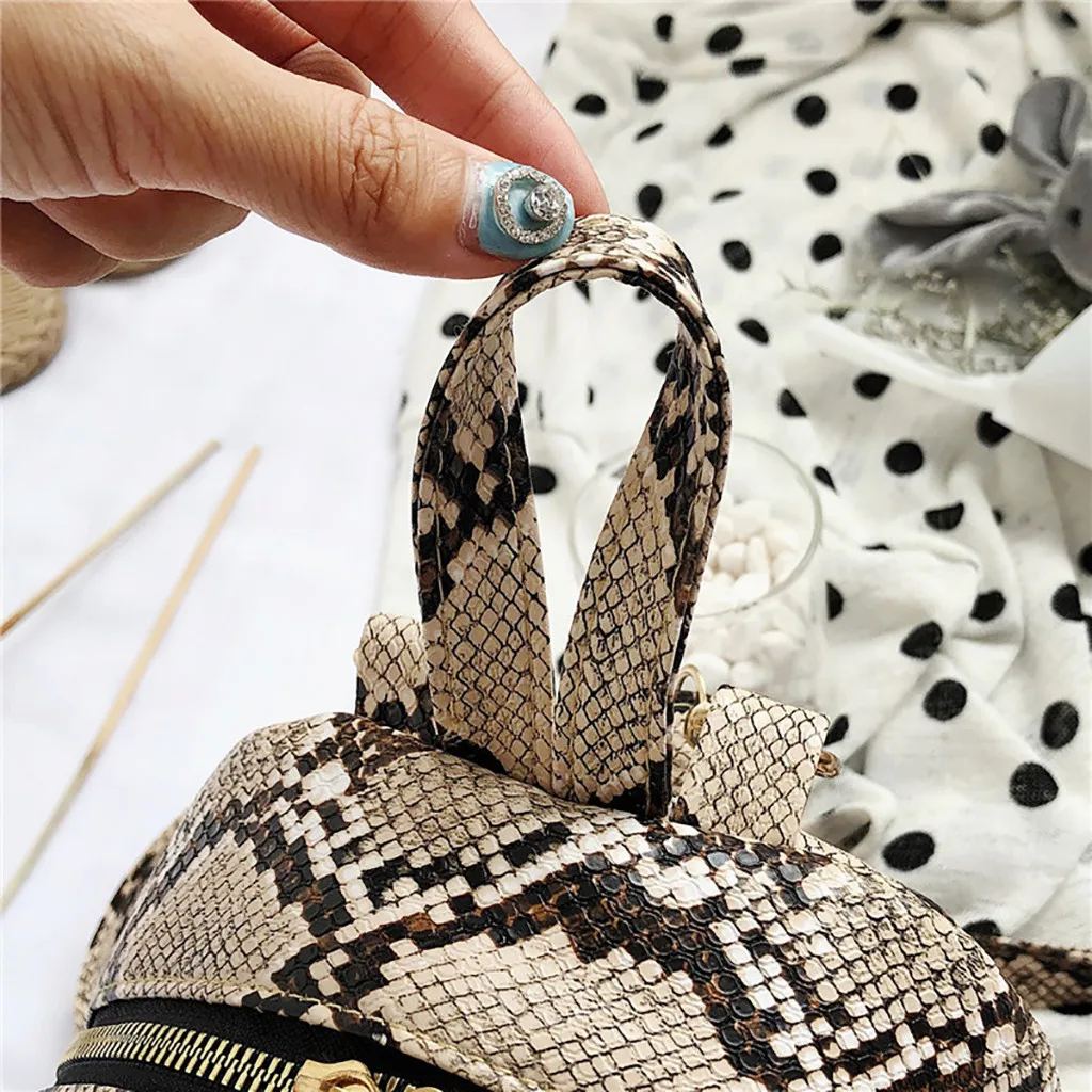 MUQGEW Female Backpack Leopard Snake Reticulated Canvas Versatile Print Fashion ZIPPER Pack Students Shoulder Bag mochila