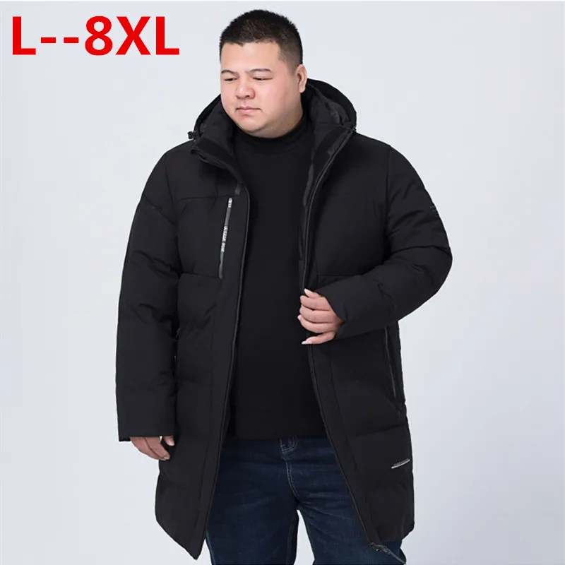 Плюс размер 10XL 8XL 6XL 5XL Новое поступление теплая зимняя куртка мужская брендовая одежда длинное плотное пальто мужские высококачественные парки с капюшоном для мужчин