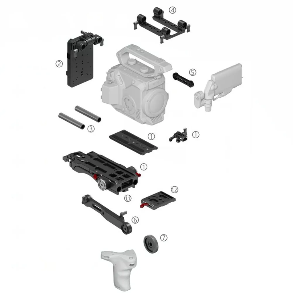 ES-T86 TILTA ES-T86 Tilta для Panasonic EVA1 rig/клетка ручка на заказ карты рот/Система питания/Удлинение руки/ - Цвет: ES-T86