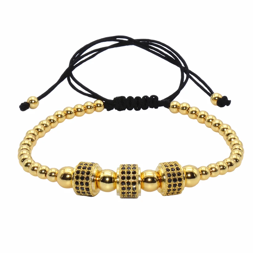 Браслет с микро инкрустацией из циркония круглые пробки мужской браслет макраме