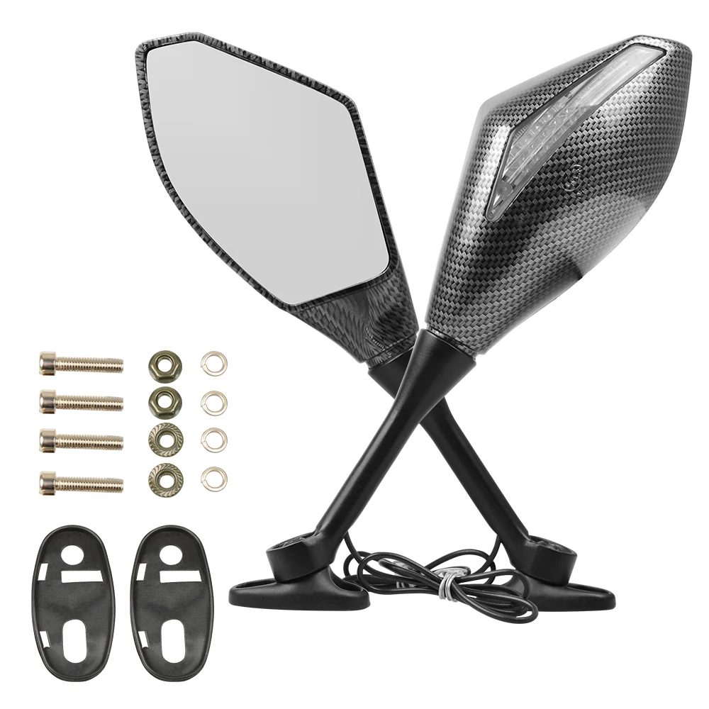 LED Turn Lights Motorcycle Handlebar End Rear Side Mirrors Moto Rearviews Mirror For Honda CRV CBR CBR1000 X-ADV 750 YAMAHA | Автомобили и