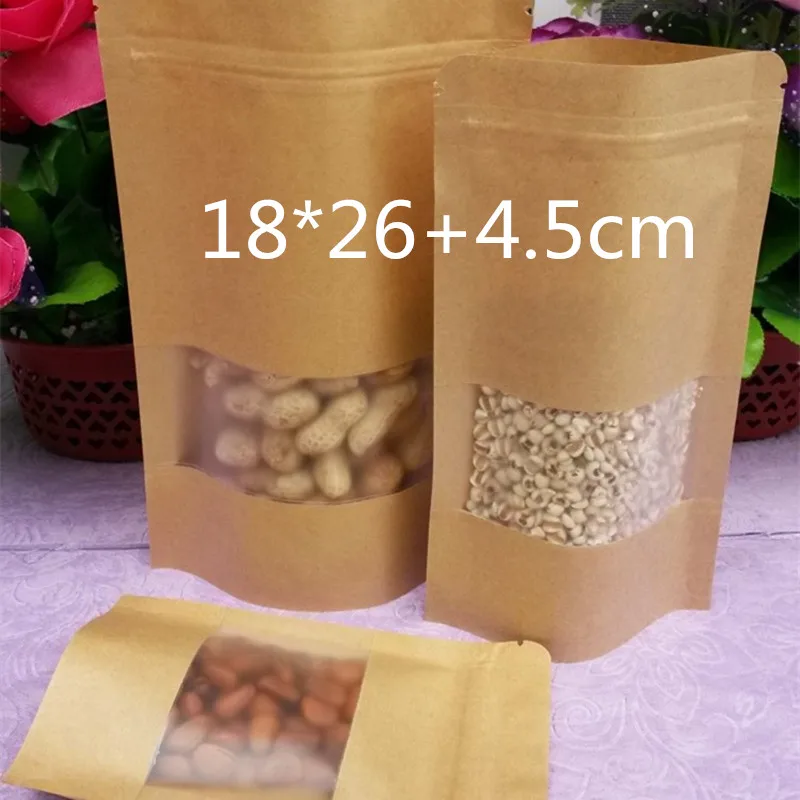 

100 шт., коричневые пакеты из крафт-бумаги для чая, 18*26 + 4,5 см