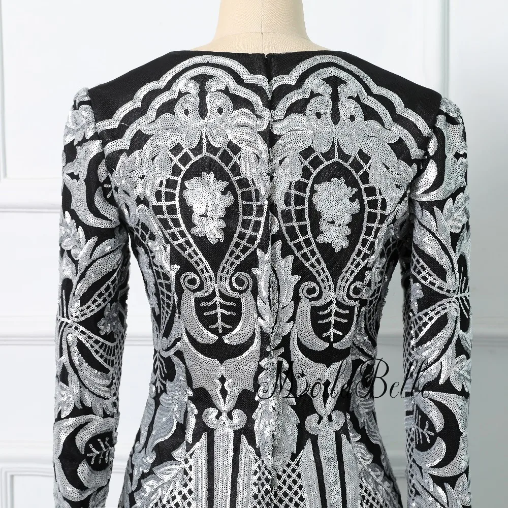 Женское вечернее платье с блестками Modabelle Черное и серебряное элегантное для