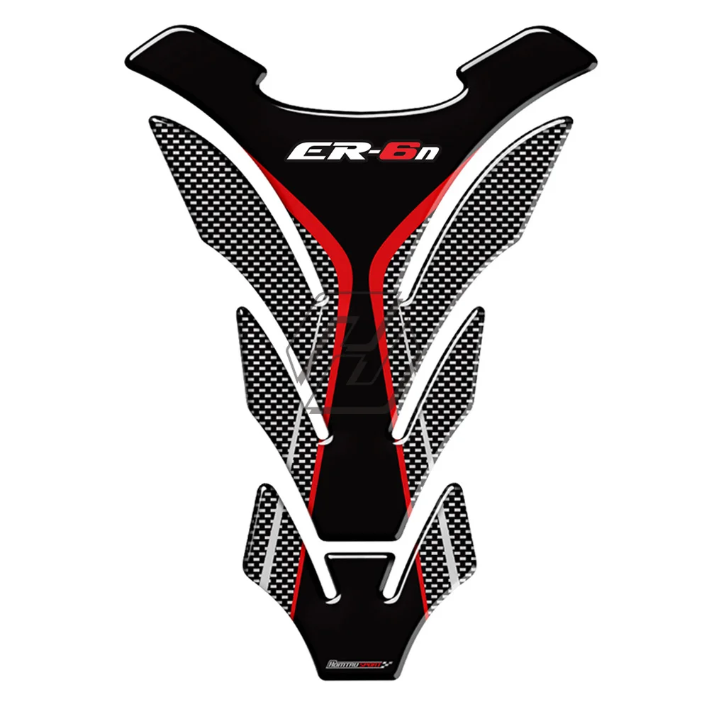 

3D Carbon-look Motorcycle Tank Pad Protector Decal Stickers Case for Kawasaki ER6N ER-6N Tank