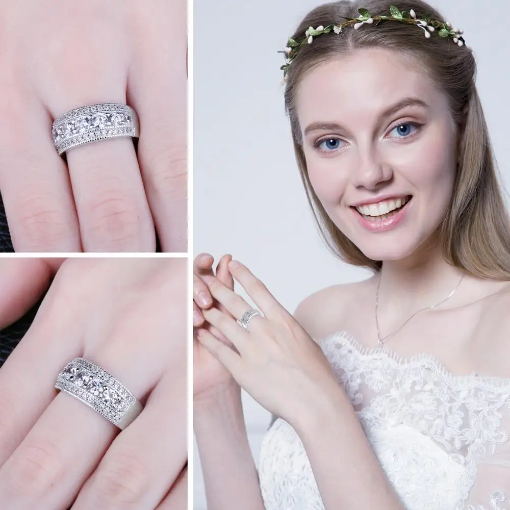 Jewelrypalace модные 1.3ct круглый коктейльное кольцо натуральная 925 пробы Серебряные