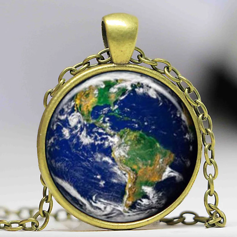 Новинка 1 шт./лот 25 мм (1 дюйм) ручная работа подвеска на землю Gaia Planet Jewelry ожерелье с