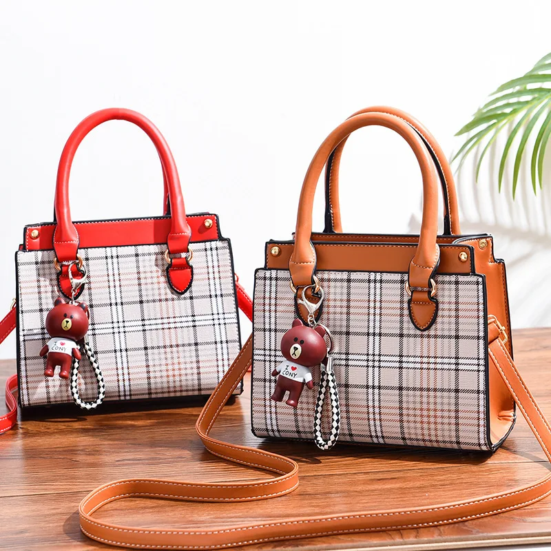 Роскошные дамские сумочки в клетку дизайнерская женская сумка через плечо