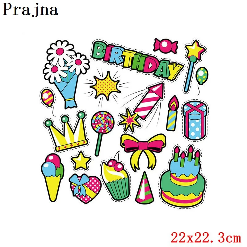 Prajna, милые наклейки с животными, Мультяшные, для детей, термопереводные, железные, на переводе, нашивки для одежды, сделай сам, моющиеся, уровень А