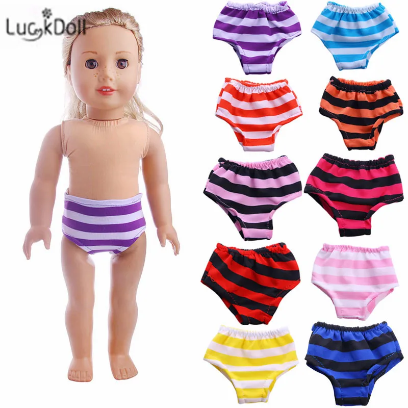 LUCKDOLL модное летнее Полосатое нижнее белье для 18-дюймовых американских кукол и 43