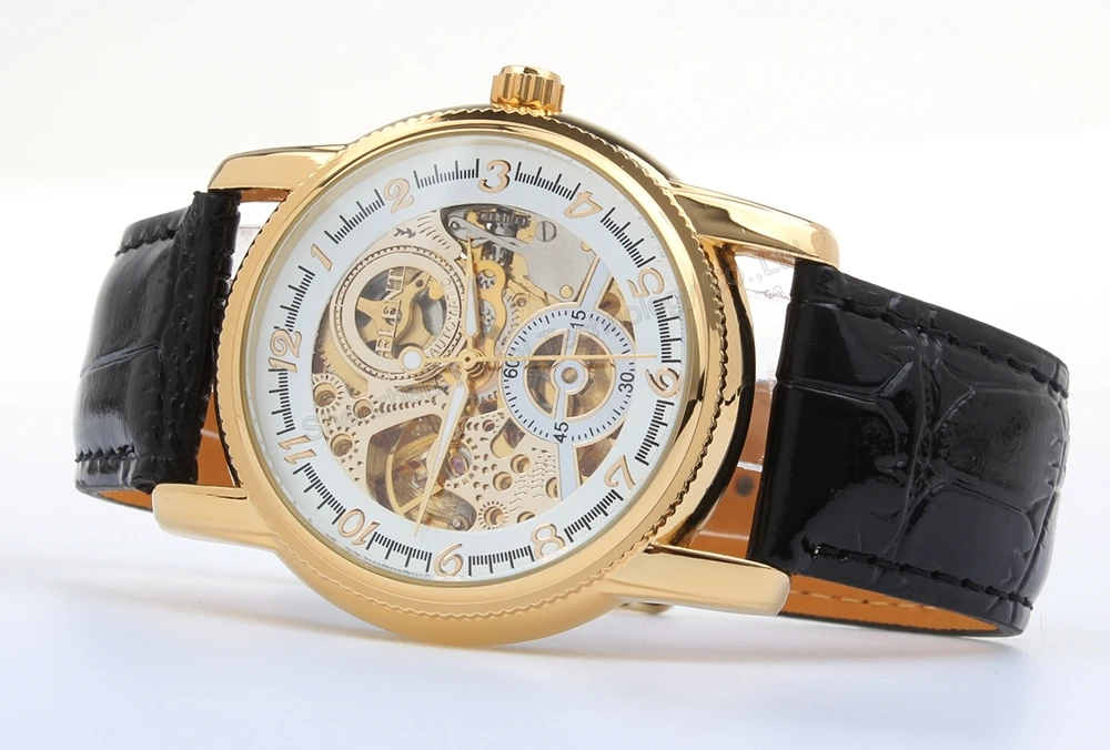 Часы FLENT мужские автоматические с автоподзаводом наручные часы золотые и