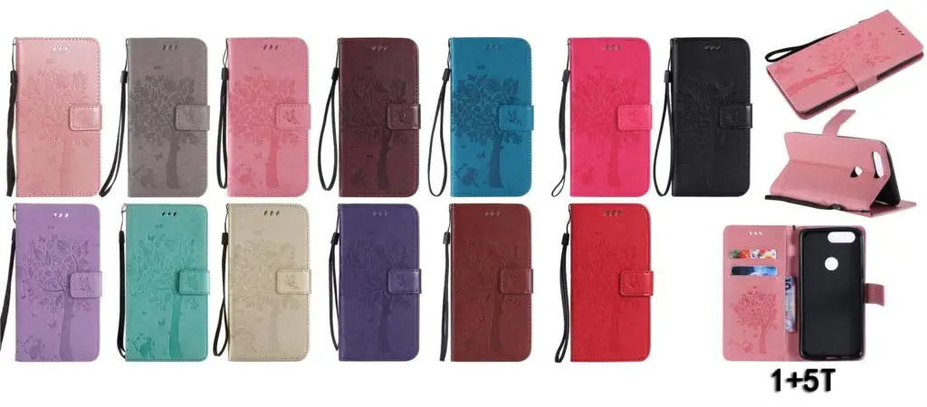 Тиснением Бумажник чехол для OnePlus 5 т кожаный откидная крышка Глобальный TD LTE A5010