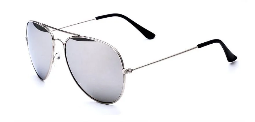 Silver Aviation Sunglasses Unisex Vintage Pilot Sunglasses Women Brand Design Night Vision Goggles Glasses for Driving Oculos - Цвет линз: Silver