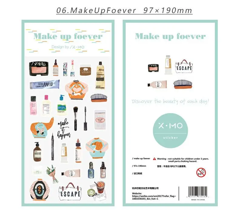Makeup forever My trip/кислородная кухня/Туристическая карта/Веселые каникулы/развлечения/макияж forever Art life Стикер Украшение планировщик альбом для стикеров - Цвет: Makeup forever