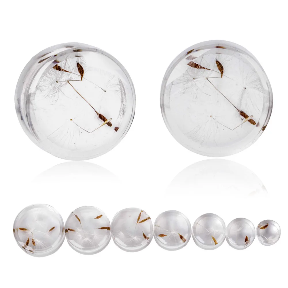 1 пара натуральный Одуванчик туннели из смолы камень беруши ушные расширитель