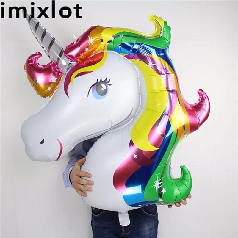 Imixlot 1 шт. утолщенная алюминиевая пленка Единорог детские игрушки Воздушные шары