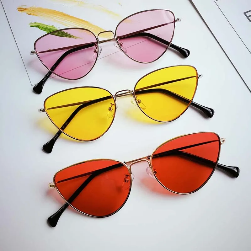 Женские солнцезащитные очки Emosnia Cat Eye винтажные брендовые дизайнерские красного