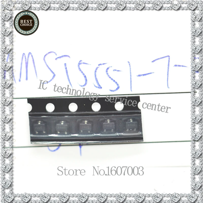 T551-7-F MMST5551 Print K4N транзистор NPN SOT323 500PCS -1lot | Электронные компоненты и