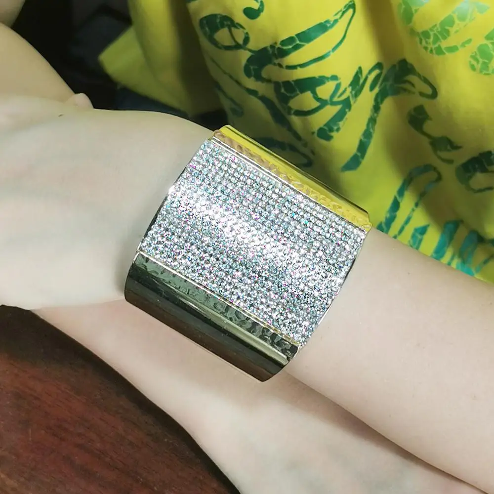 Женский Браслет манжета из сплава MANILAI массивные стразы свадебные аксессуары